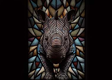 Stained Glass Rhino