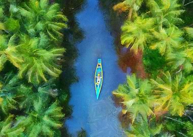 Boat at coconut river