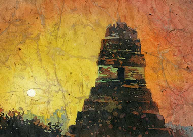 Mayan Temple Tikal artwork