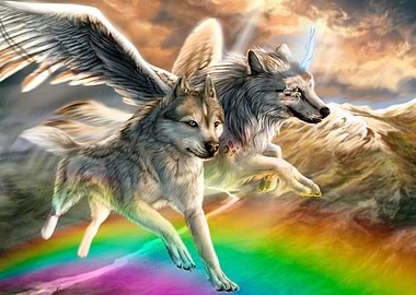 wolf rainbow