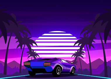 Retrowave Sunset Cruise