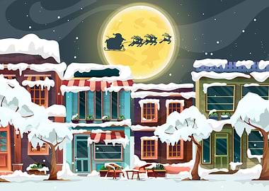 Santa Claus Riding Sleigh