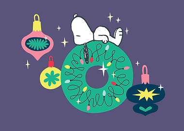 Holiday Wreath Snoopy