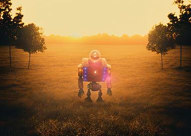 Robot steampunk field suns