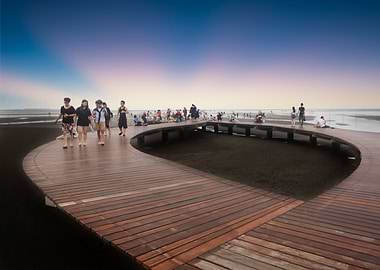 Wooden pallet walkway