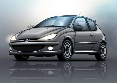 Peugeot 206 Art in Gray