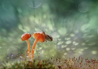 Snail on Mushroom