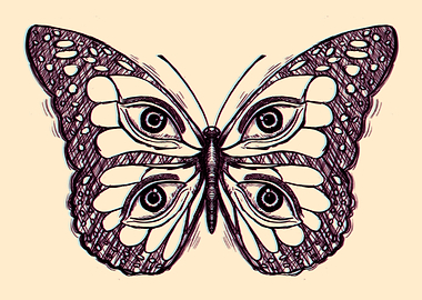 Weirdcore Eye Butterfly