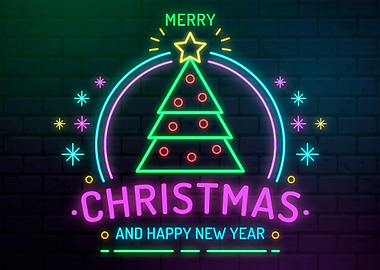 Neon Christmas Tree