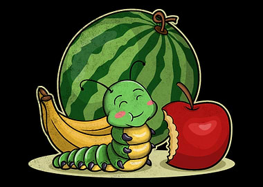 Caterpillar Eating Fruits