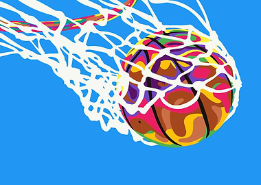 Basketball score pop art
