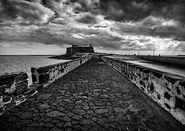 Stone bridge,Lanzarote,B&W