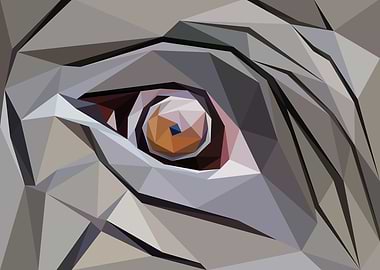 An Elephant Eye Low Poly
