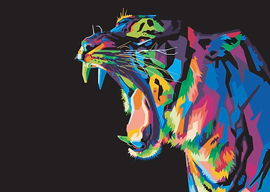 Colorful tiger head