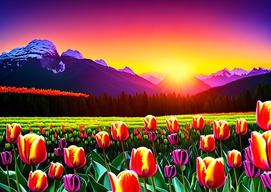 Meadow by Mountains Nature