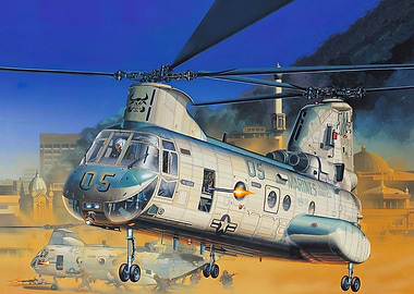 Helicopter CH46E Bullfrog