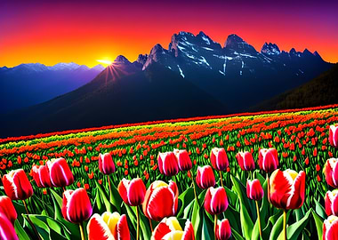 Meadow by Mountains Nature