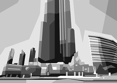 Burj Khalifa Grayscale 1
