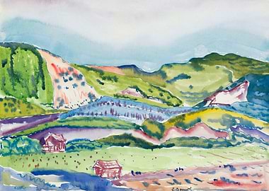 Mountain with Red House