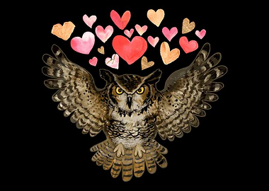Flying Owl Love Bird