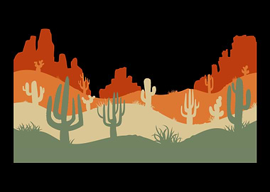 Retro Western Cactus