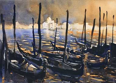 Venice Italy skyline art