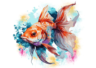 Abstract Goldfish Painting