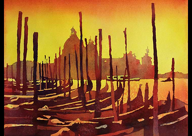 Venice Italy skyline art