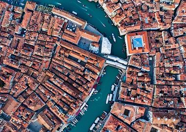 Rialto Venice aerial view
