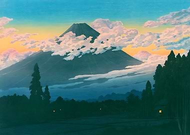 Ukiyo e Mt FUJI SUSONO