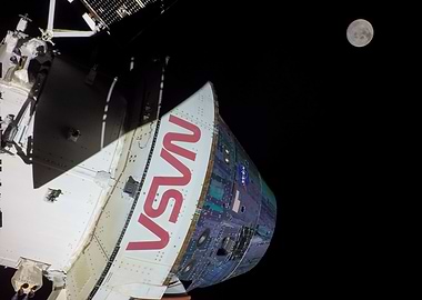 Orion approaching Moon