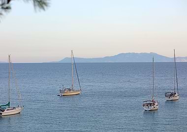 Skala blue beach in Greece