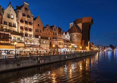 Gdansk Old Town By Night
