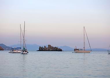 Skala blue beach in Greece
