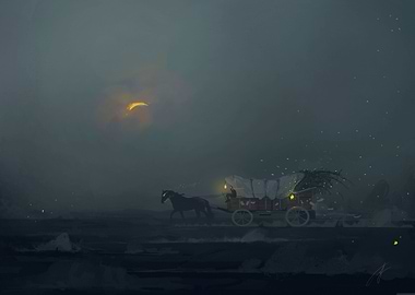dark and misty with horse