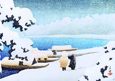 Ukiyo e Snow Bridge