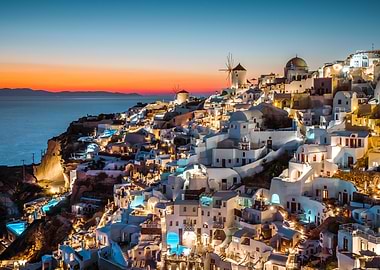 Last light Oia Santorini