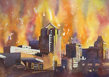 Greensboro NC skyline art