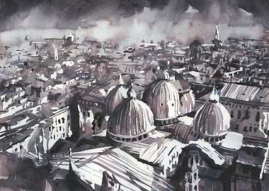 Venice Italy skyline art