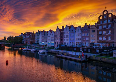 Gdansk Skyline At Twilight