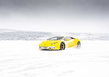 Lamborghini in snow