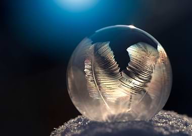 Soap bubble frozen