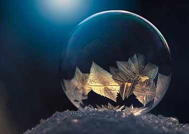 Soap bubble frozen