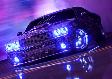 Car Neon Futuristic