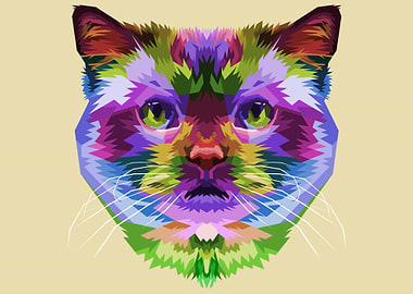 Colorful cat head