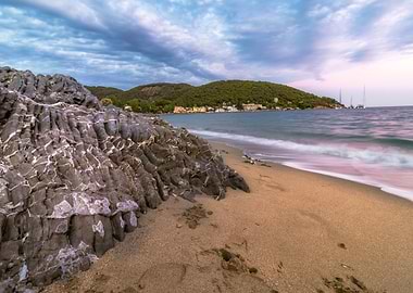 Sunset Poros Beach Greece