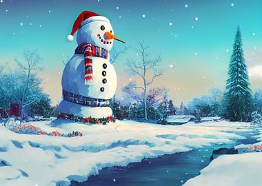 Snowman in Winter