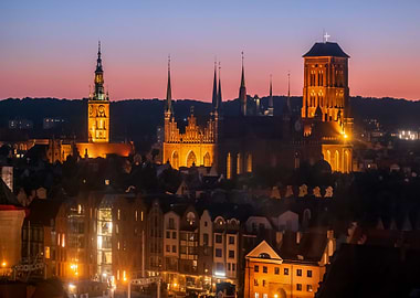 Gdansk by Night in Poland