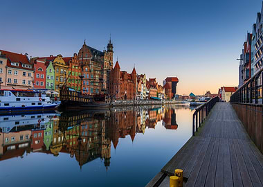 Gdansk Skyline At Dawn