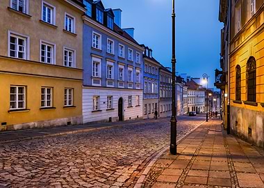New Town In Warsaw At Dusk